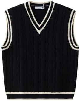 Men Women Knitted Cotton V-Neck Vest JK Uniform Pullover